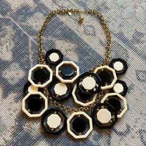 Kate Spade black and cream enamel and gold necklace